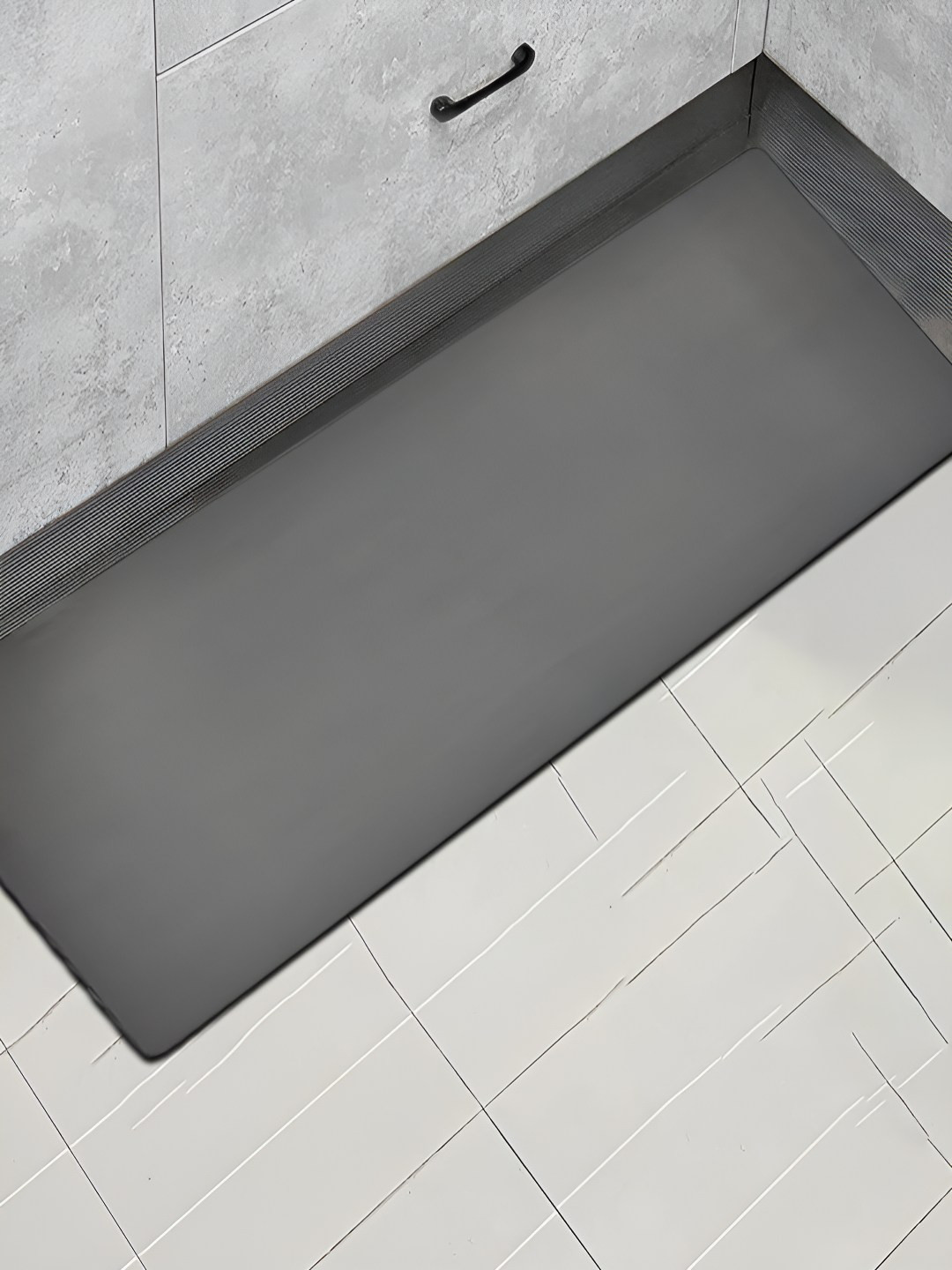 GRISHVA Grey Rectangular Anti-Skid Kitchen Mats