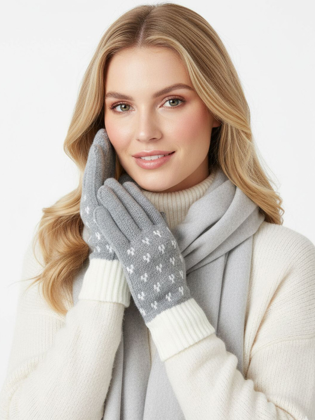 Moda Rapido Women Patterned Self Design Mobile Touch Gloves