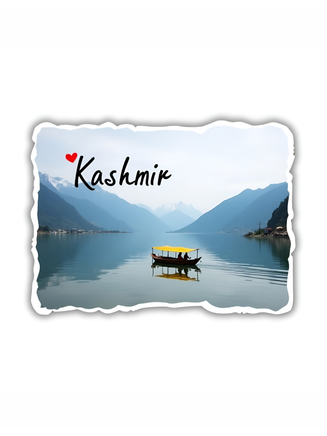 GIFTSHALA Grey & White Kashmir Printed Decorative Magnet