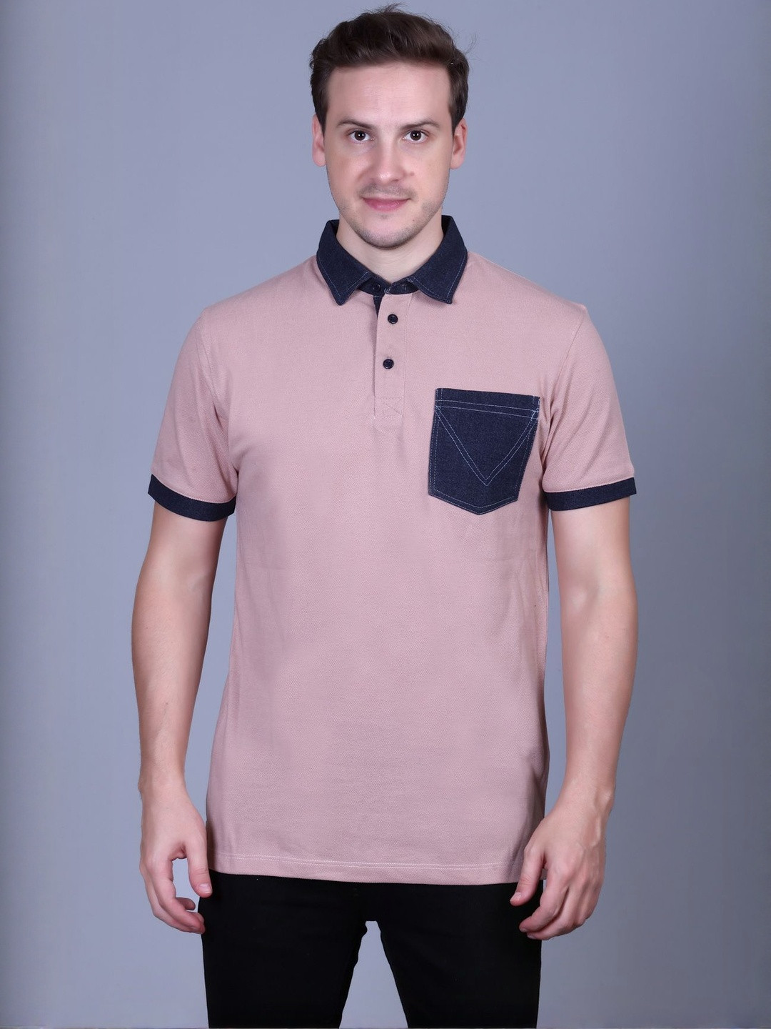 PYRO SPIRIT Polo Collar Pockets Cotton Regular Fit T-shirt