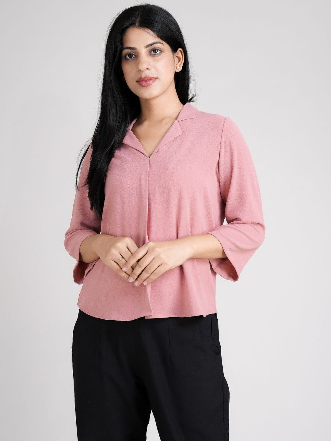 FLURR Women Textured Shirt-Style Top