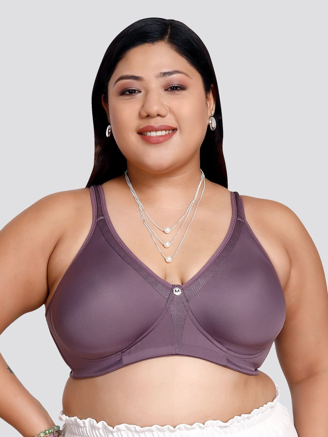 MAASHIE Solid Self Design Full Coverage Non-Wired Everyday Bra