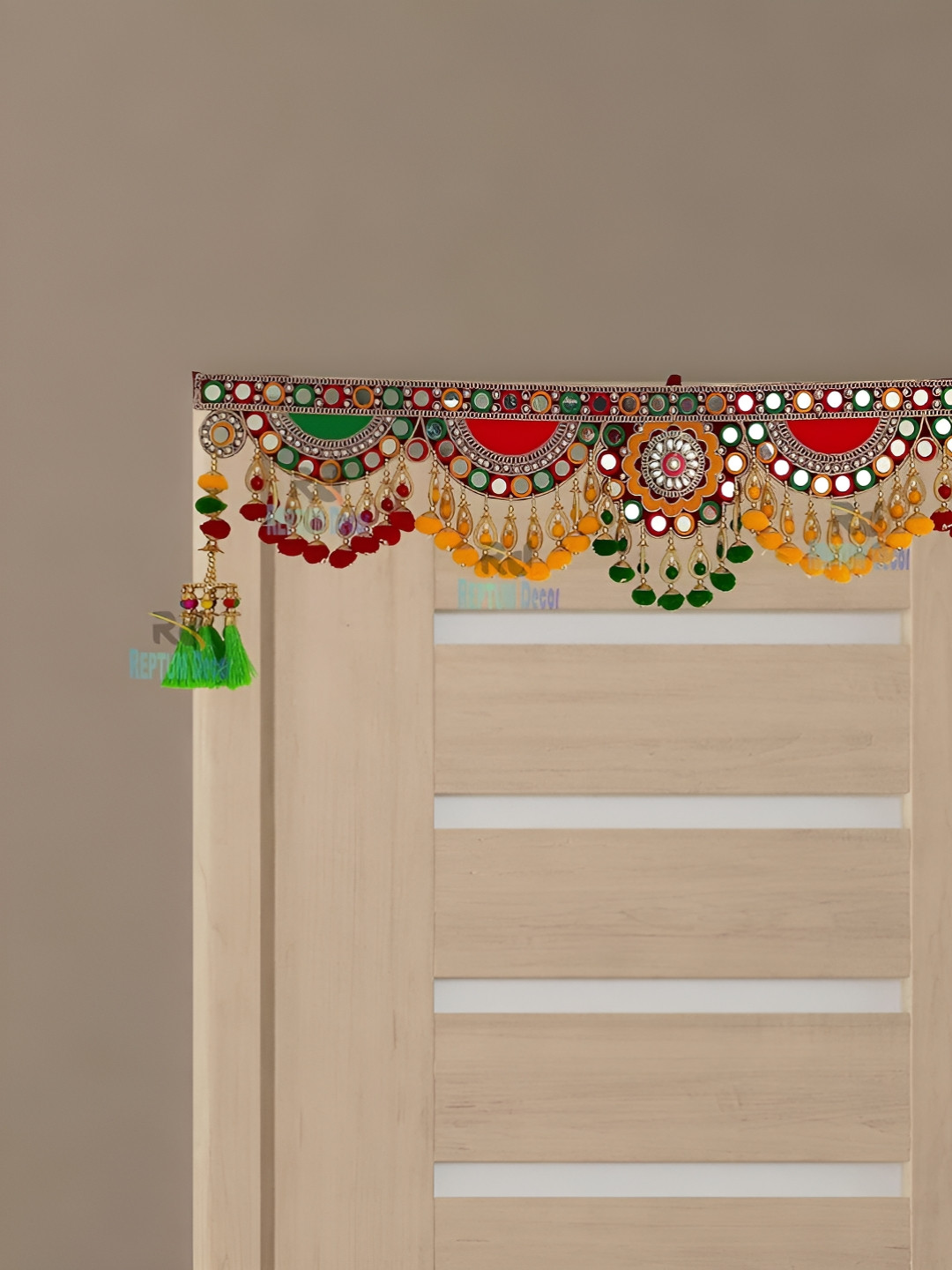 PROKART Red & Green Pearls Wall Hanging Toran Decor