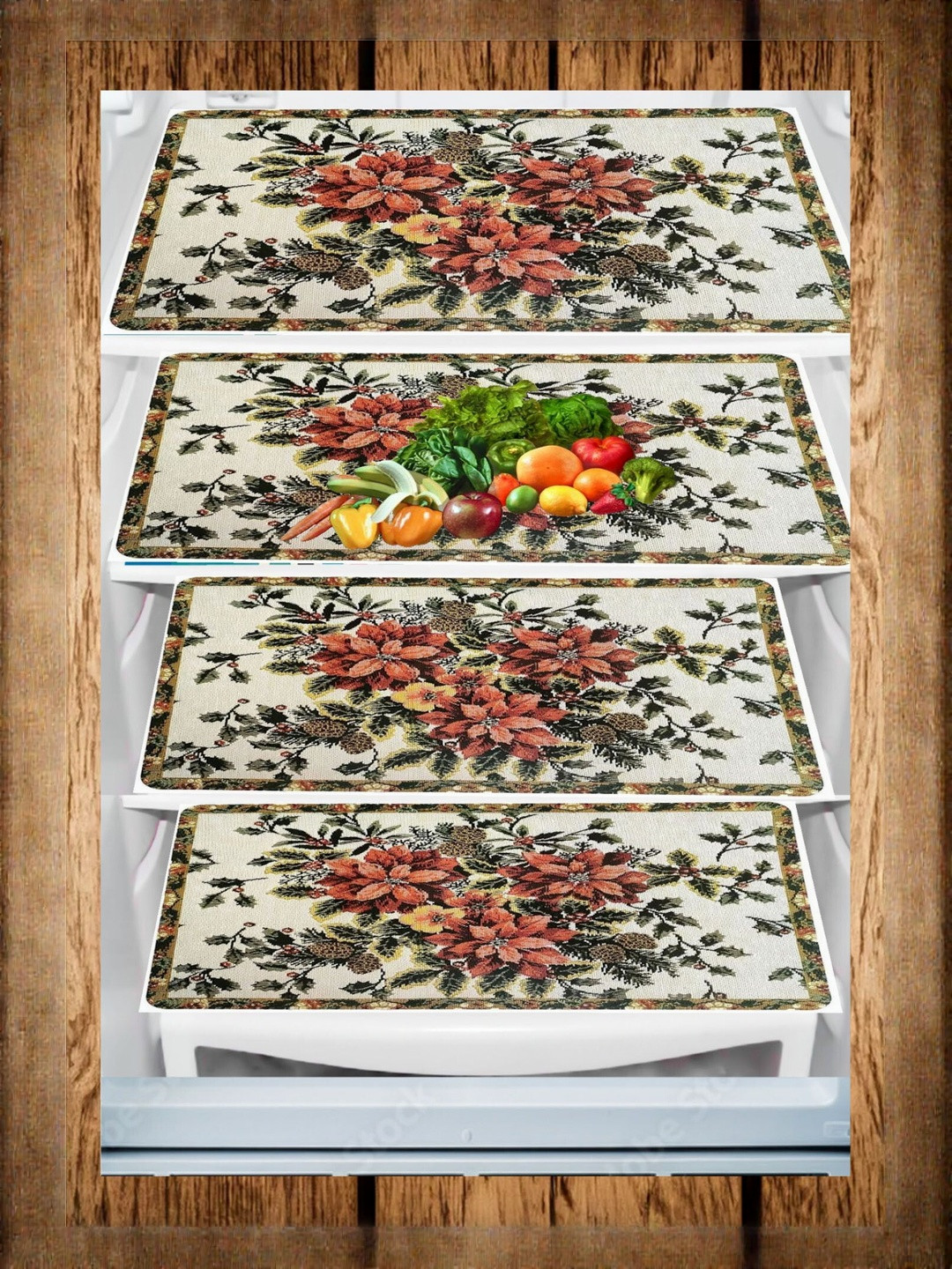 Cread Craft Set Of 4 Printed Anti-Slip Rectangular Table Placemats