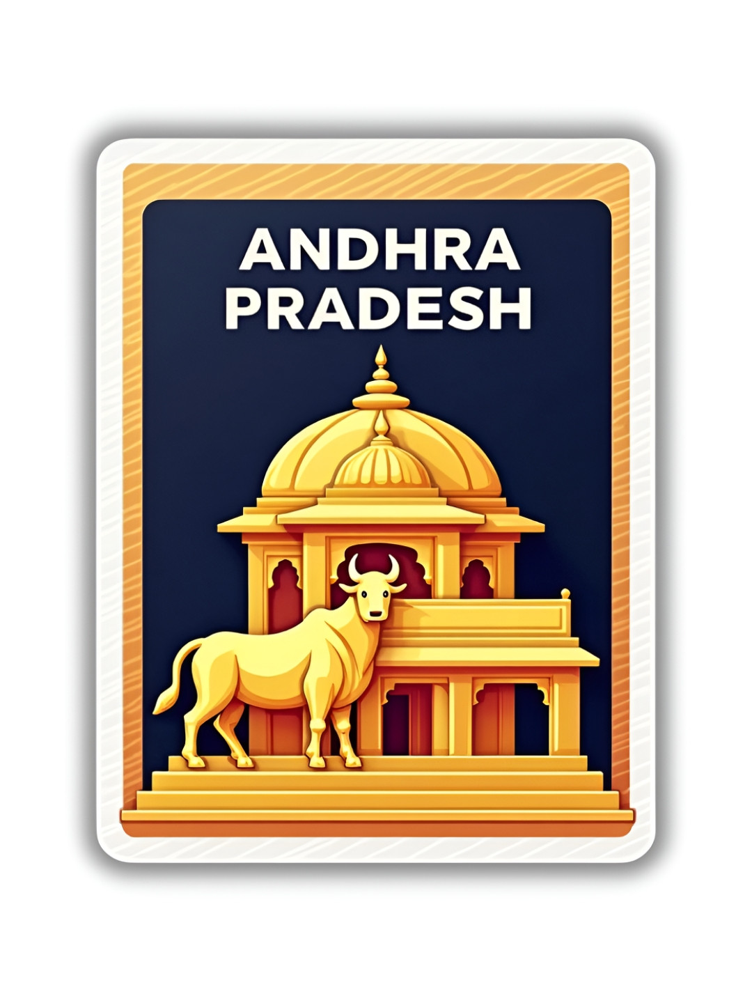 GIFTODAY Yellow & Navy Blue Printed Decorative Fridge Magnets