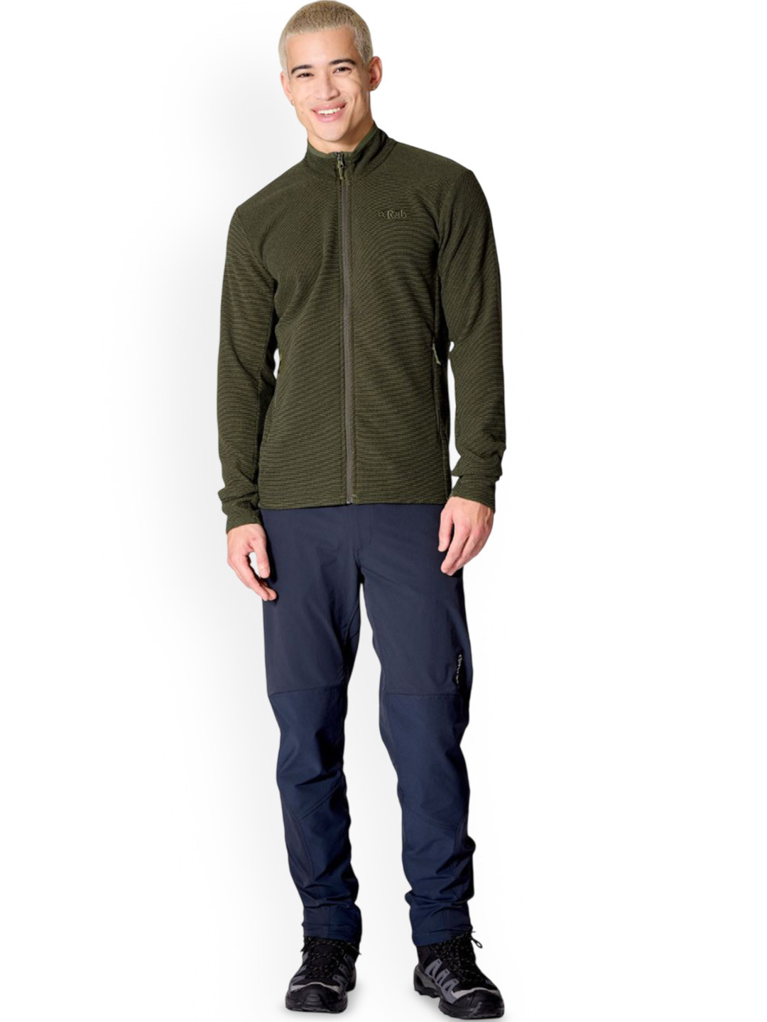 Rab Lightweight Mock Collar Outdoor Padded Long Sleeves Faux Fur Trim Jacket