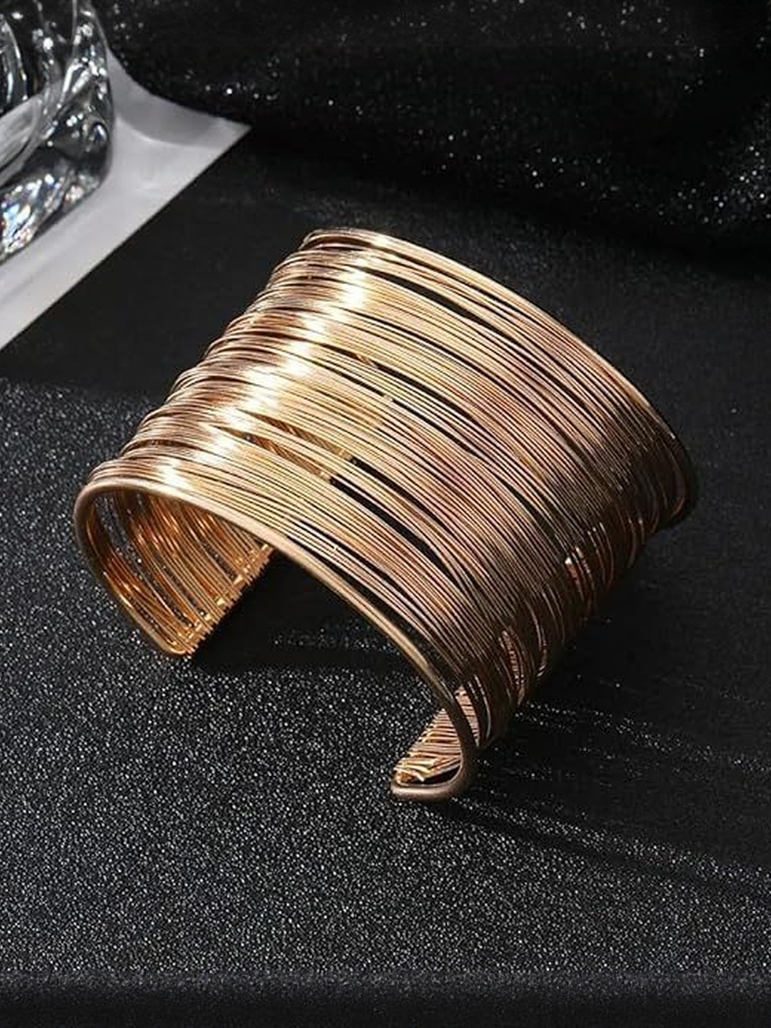 ZAYA Handmade Jewelry Stainless Steel Gold-Plated Cuff Bracelet