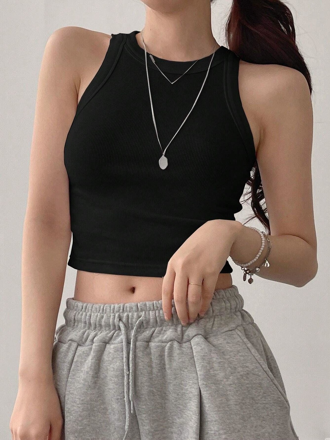 TOOCHKI Women Ribbed Sleeveless Tank Crop Top