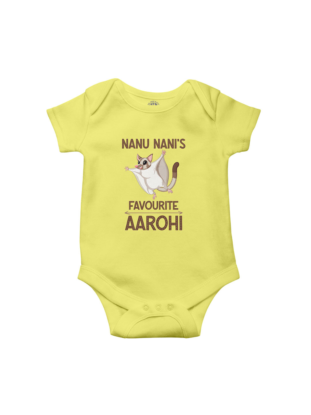 THE PRINT PLATTER Kids Nanu Nani Favourite Printed Envelope Neck Cotton Bodysuit