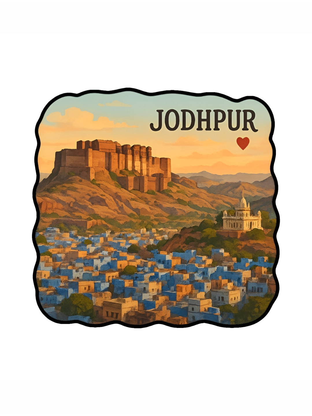 GIFTSHALA Brown & Blue Printed Decorative Magnets