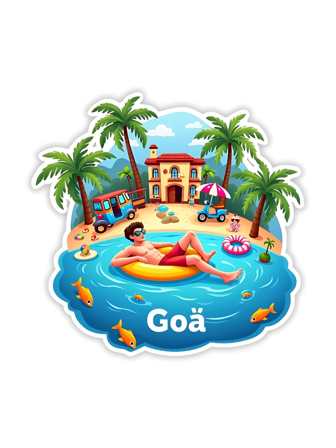 GIFTSHALA Multicolored Goa Printed Decorative Magnet
