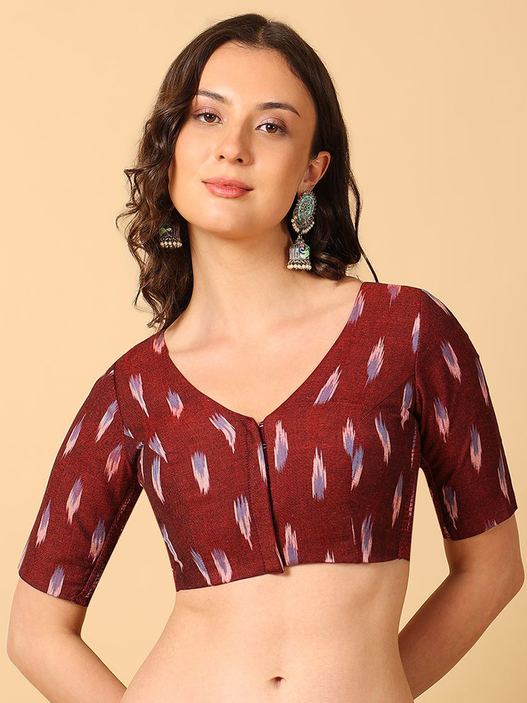 Happy Owl Printed Pure Cotton Saree Blouse