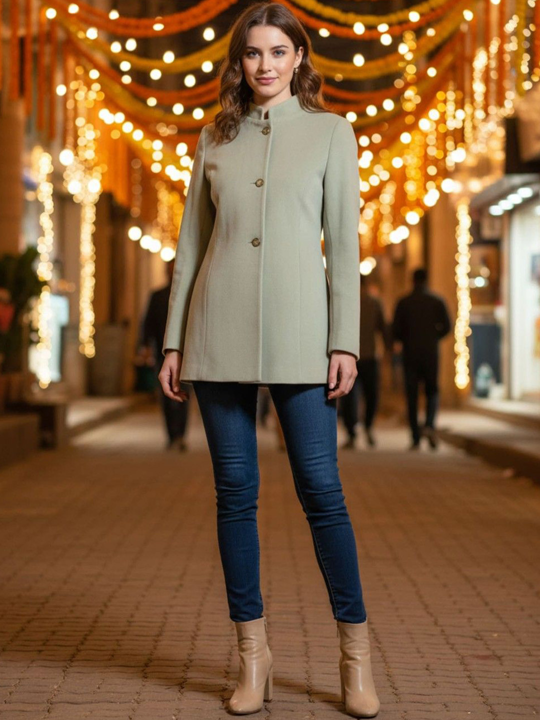 The Roadster Lifestyle Co Single-Breasted Full Sleeve Longline Overcoat