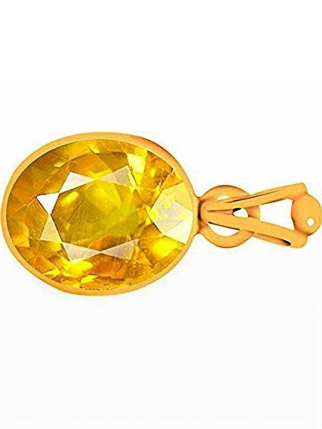 RAVIOUR LIFESTYLE Unisex  Sapphire Pukhraj 100% Original Gemstone Pandents Sapphire Shell