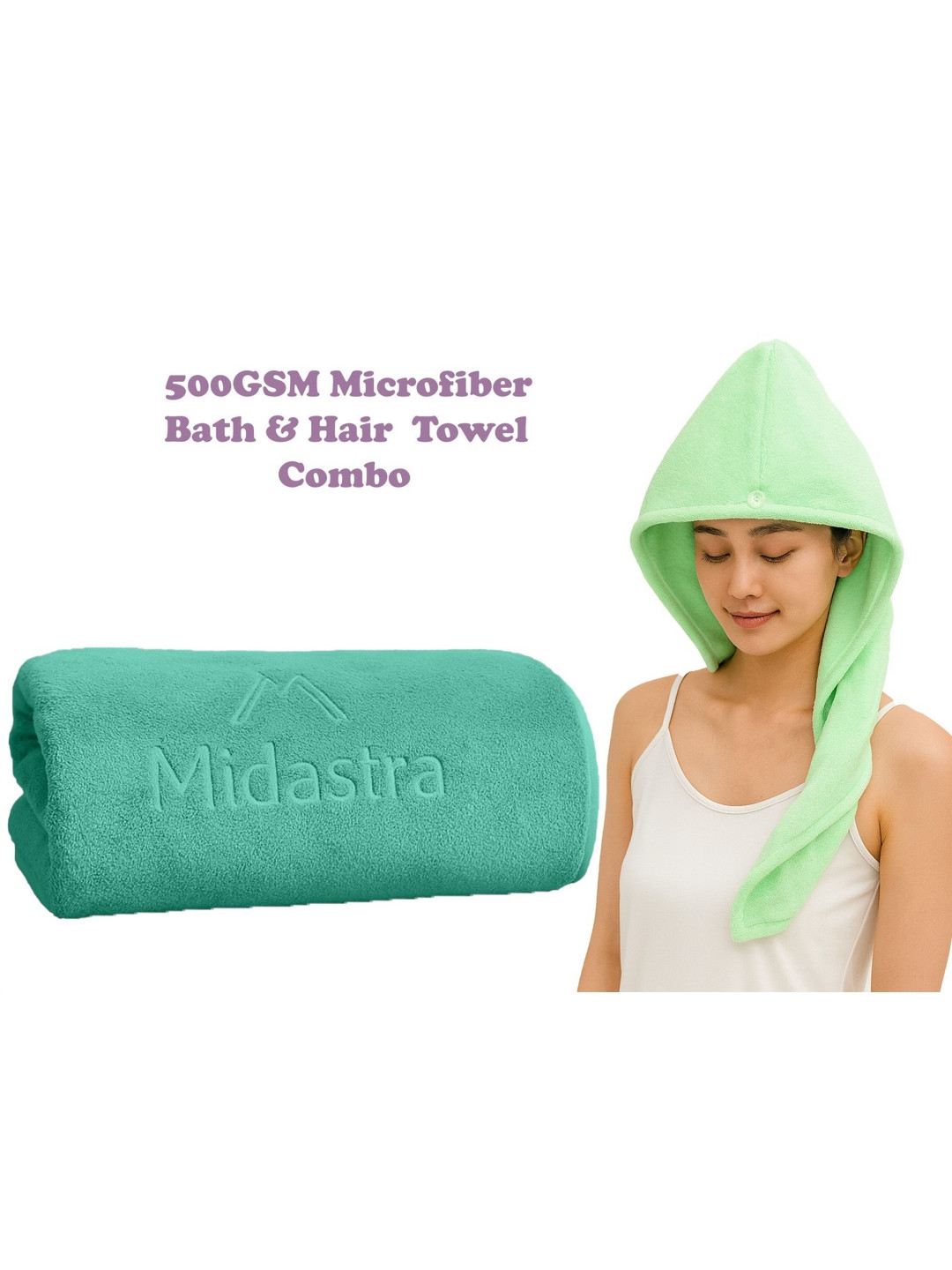 VYAKOM Sea Green 1 500 GSM Bath Towel