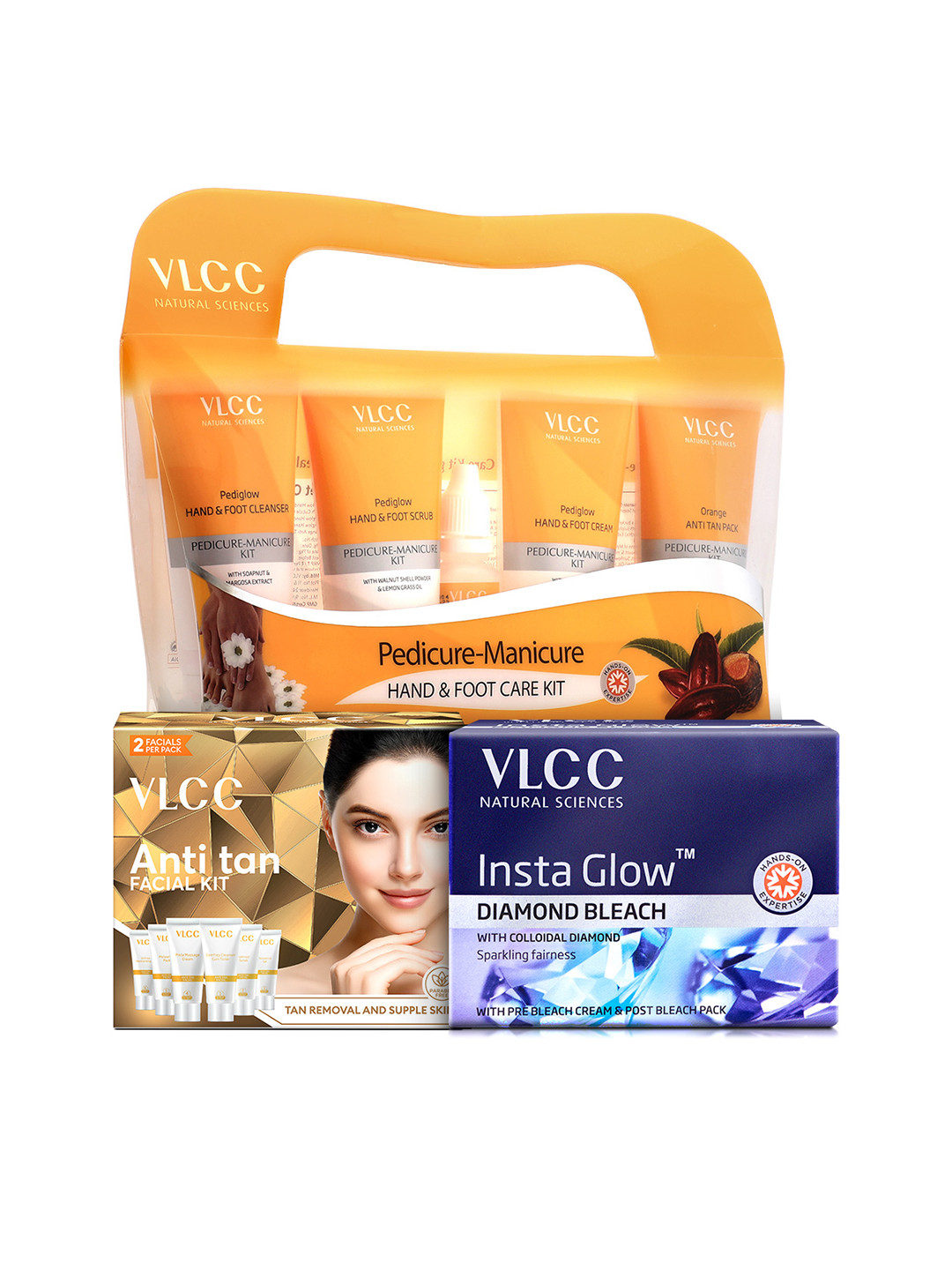 VLCC Set of Pedicure-Manicure Kit with Diamond Bleach & Anti Tan Facial Kit