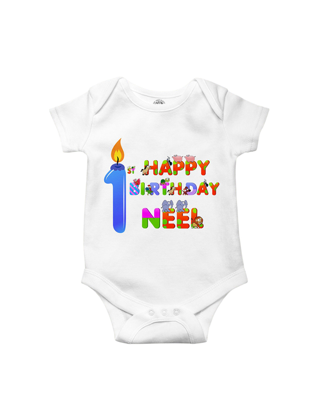 THE PRINT PLATTER Kids 1st Birthday Printed Ultra Bio Wash Cotton Bodysuit