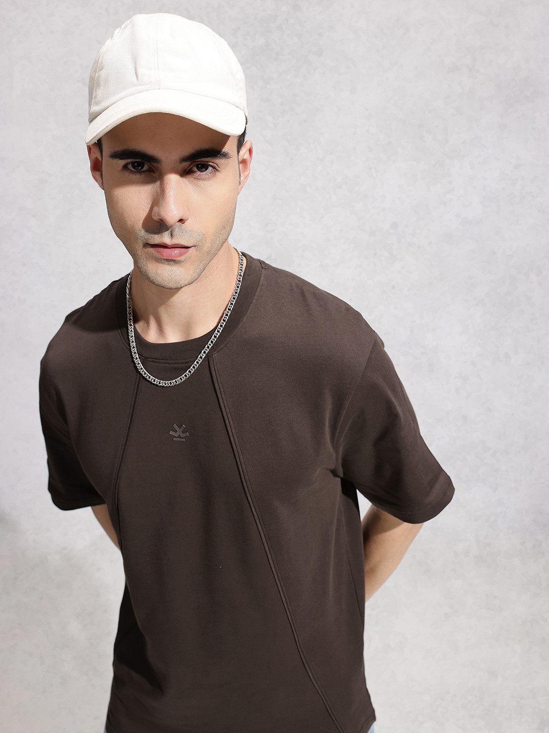 WROGN Oversized Panelled Pure Cotton T-shirt