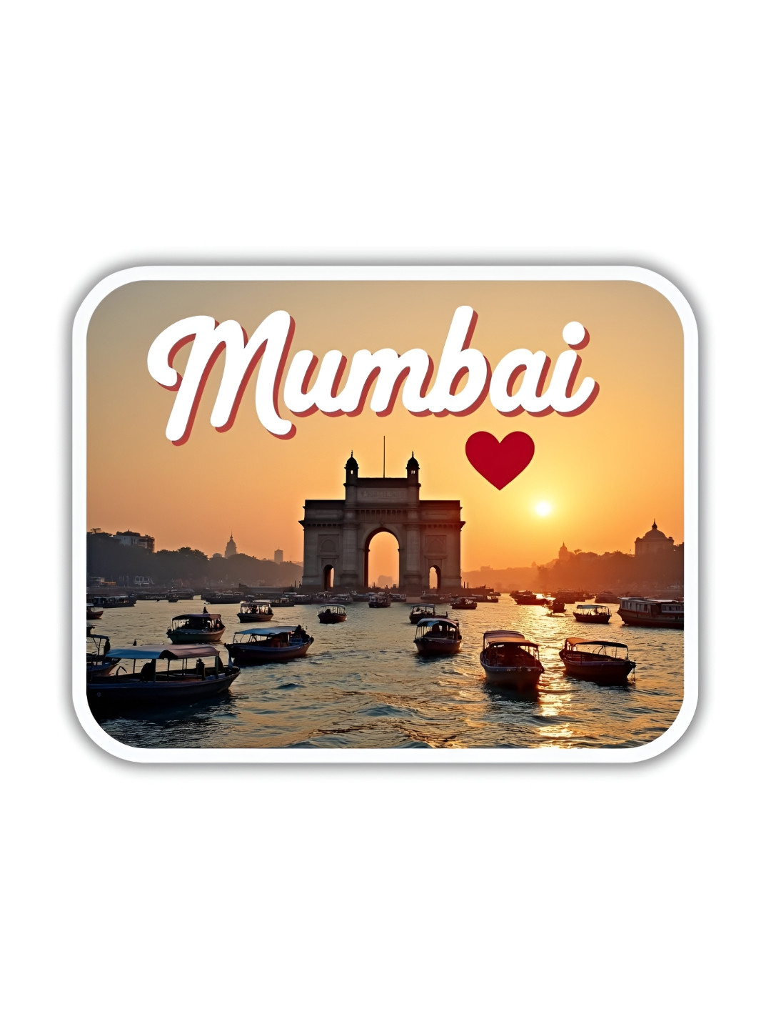 GIFTSHALA Beige & Orange Graphic Printed Decorative Fridge Magnet