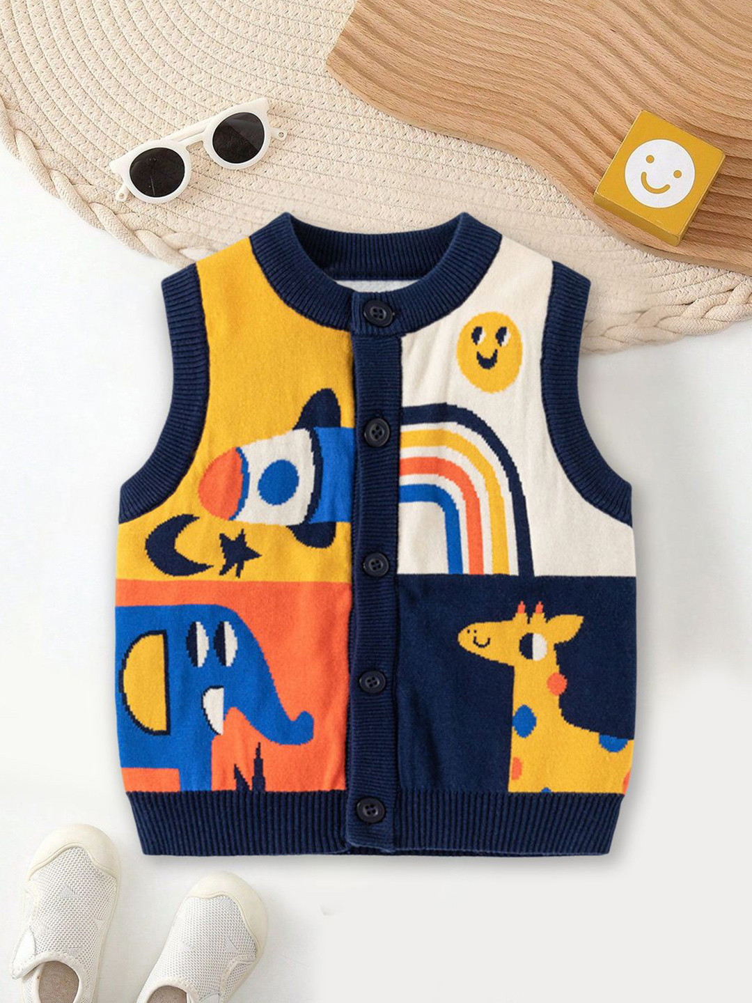 YK Girls Graphic Sweater Vest