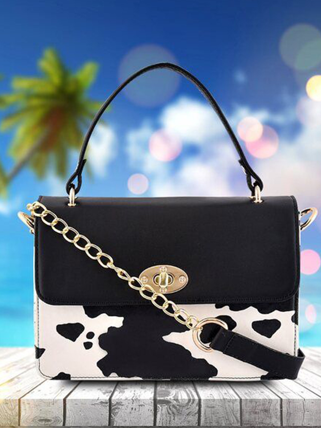 Provogue Abstract Printed Detachable Sling Strap Structured Sling Bag