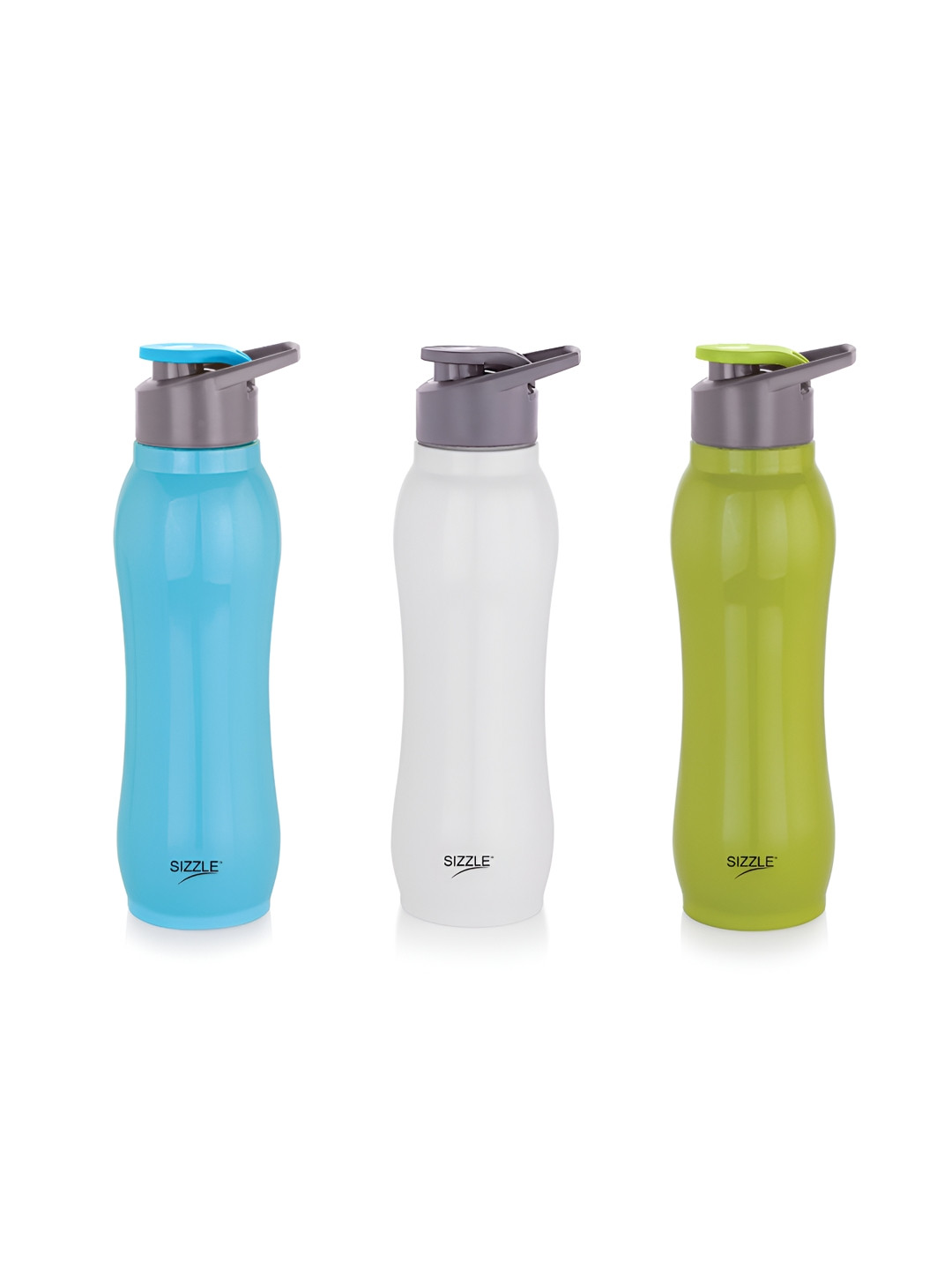 SIZZLE Blue & Green 3 Pcs Stainless Steel Water Bottles 750 ml