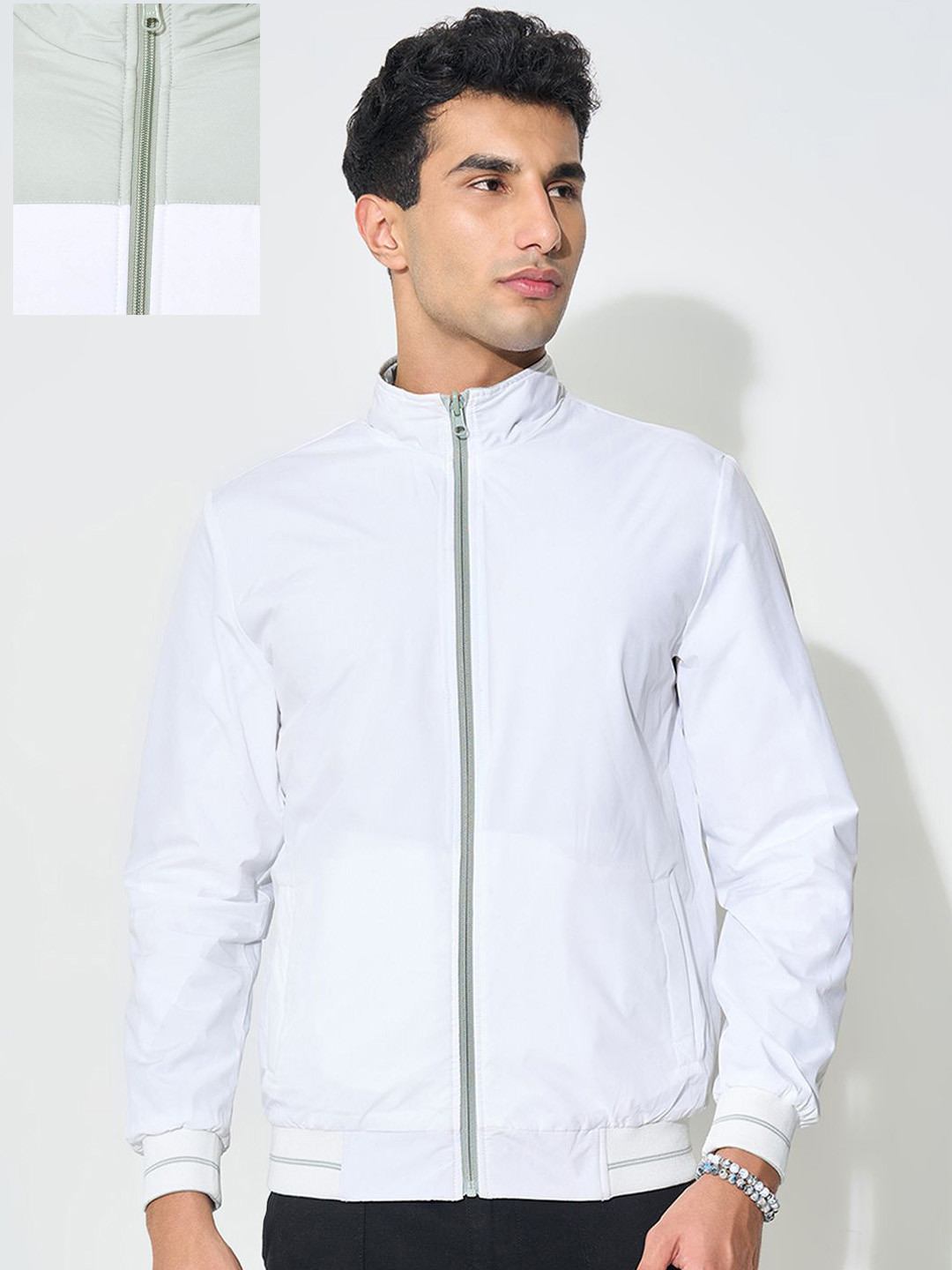 7 Alt by Pantaloons Mock Collar Long Sleeves Unlined Sporty Jacket