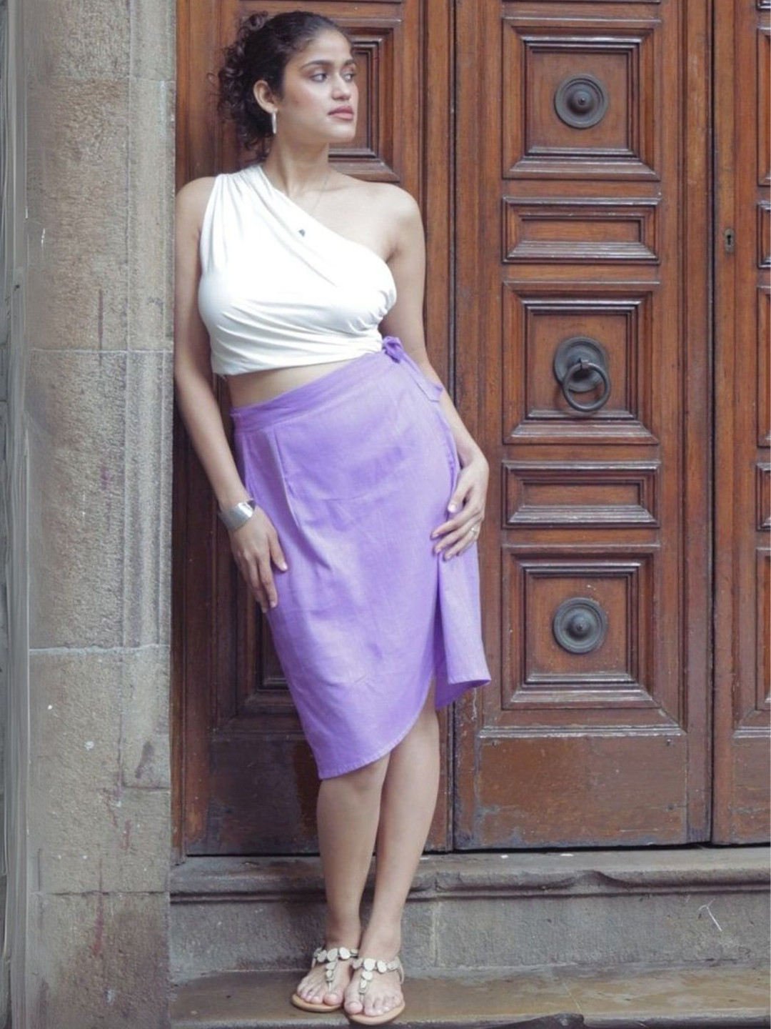 Nilam India Women Knee-Length Wrap Organic Cotton Skirts