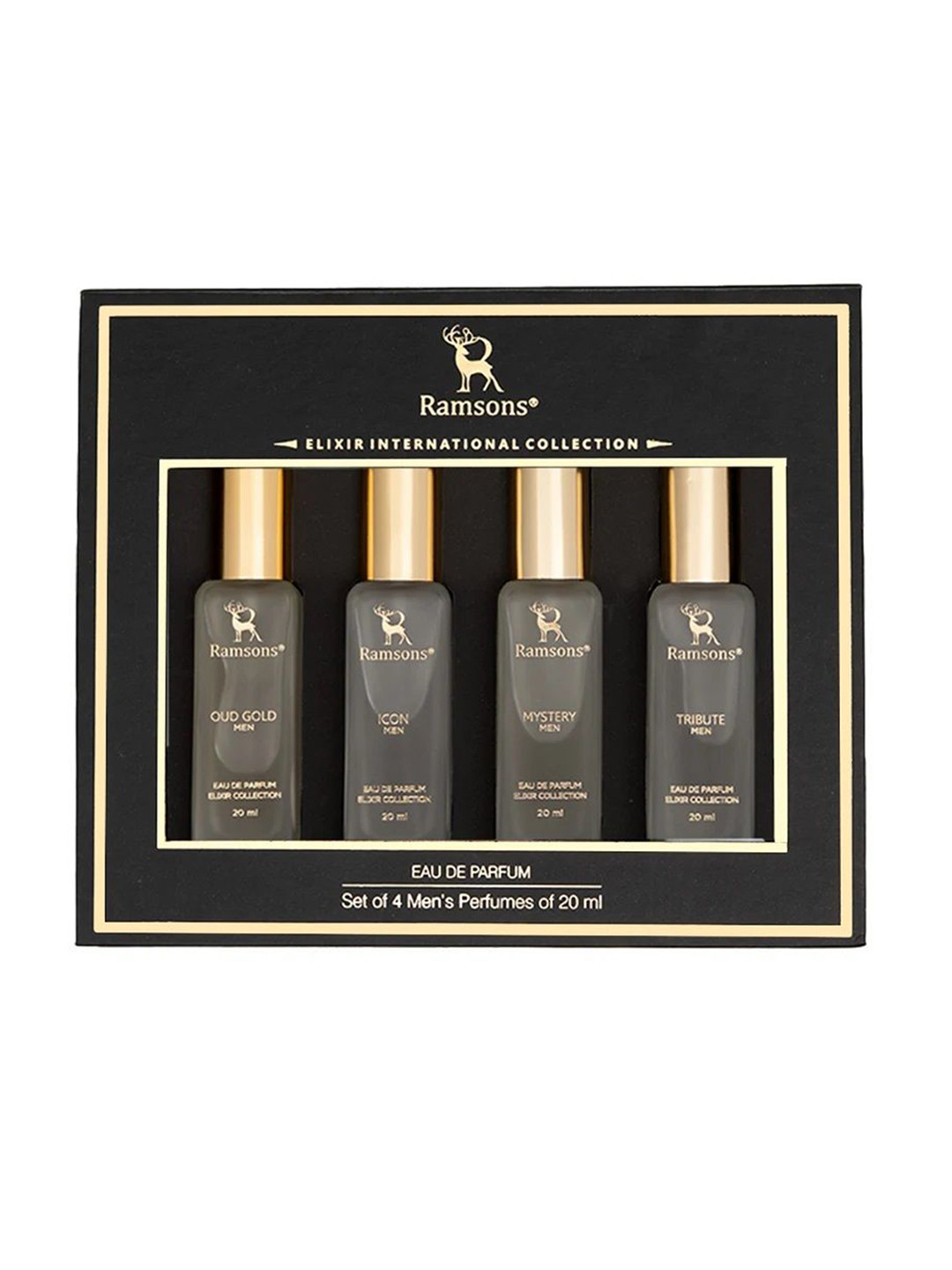 Ramsons Men Set Of 4 Oud Gold, Icon, Mistery & Tribute Eau De Parfum - 20 ml Each