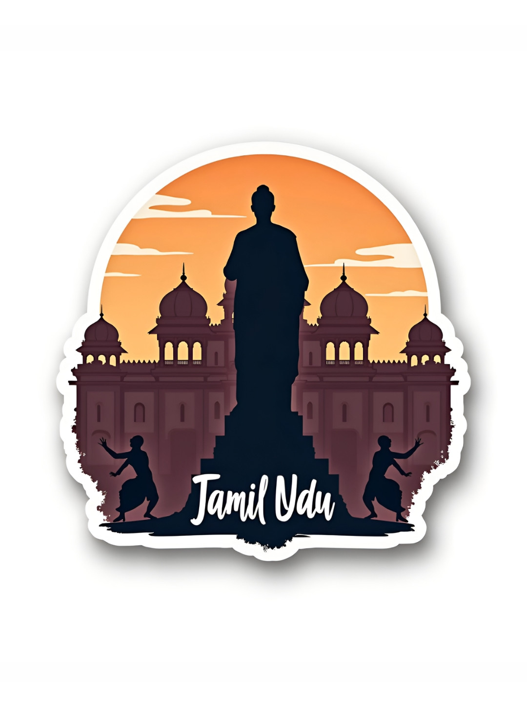 GIFTODAY Orange & Black Tamil Nadu Printed Decorative Magnets