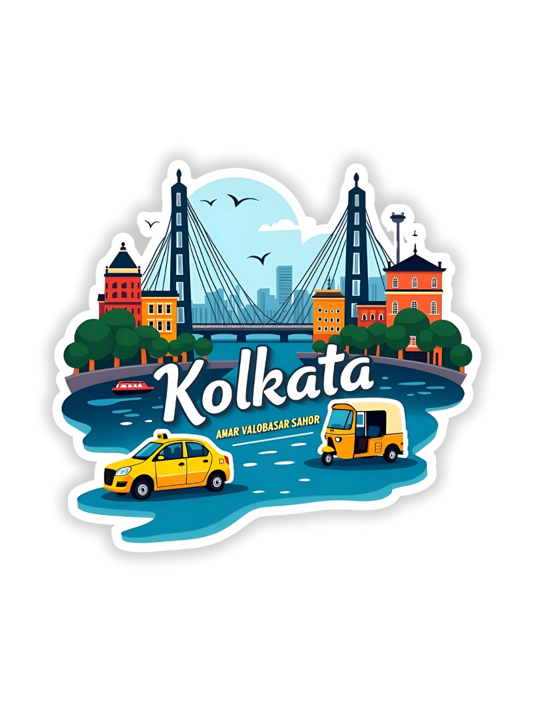 GIFTODAY Blue HD Printed High Quality Lightweight & Durable Fridge Decorative Magnets