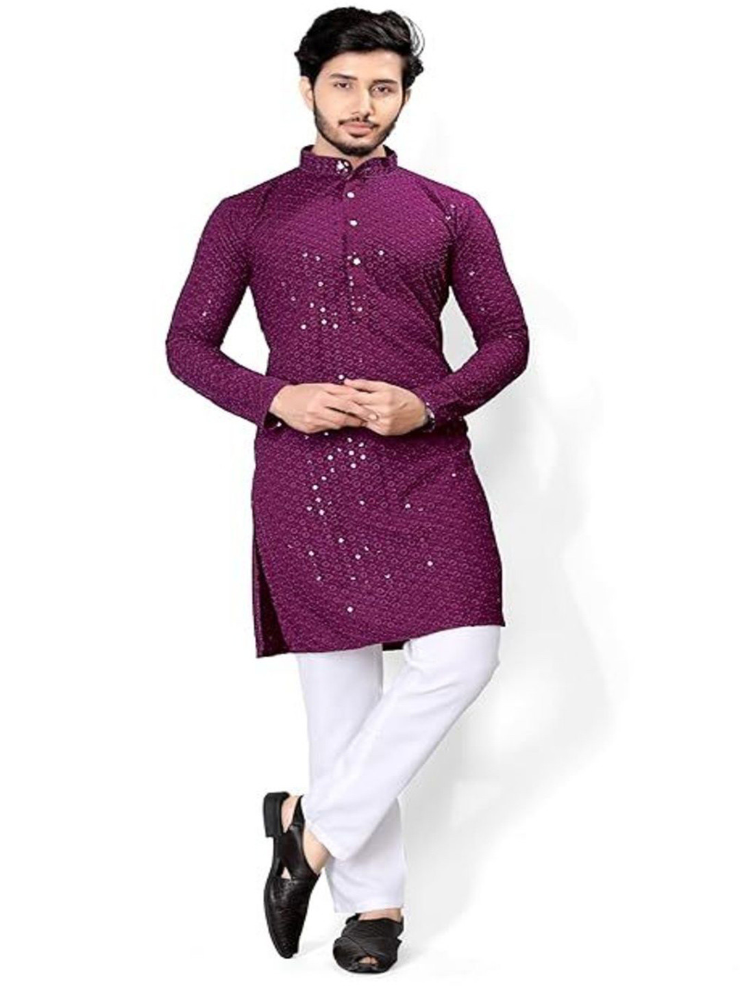 TapasBiswas Men Embellished Flared Sleeves Kurta