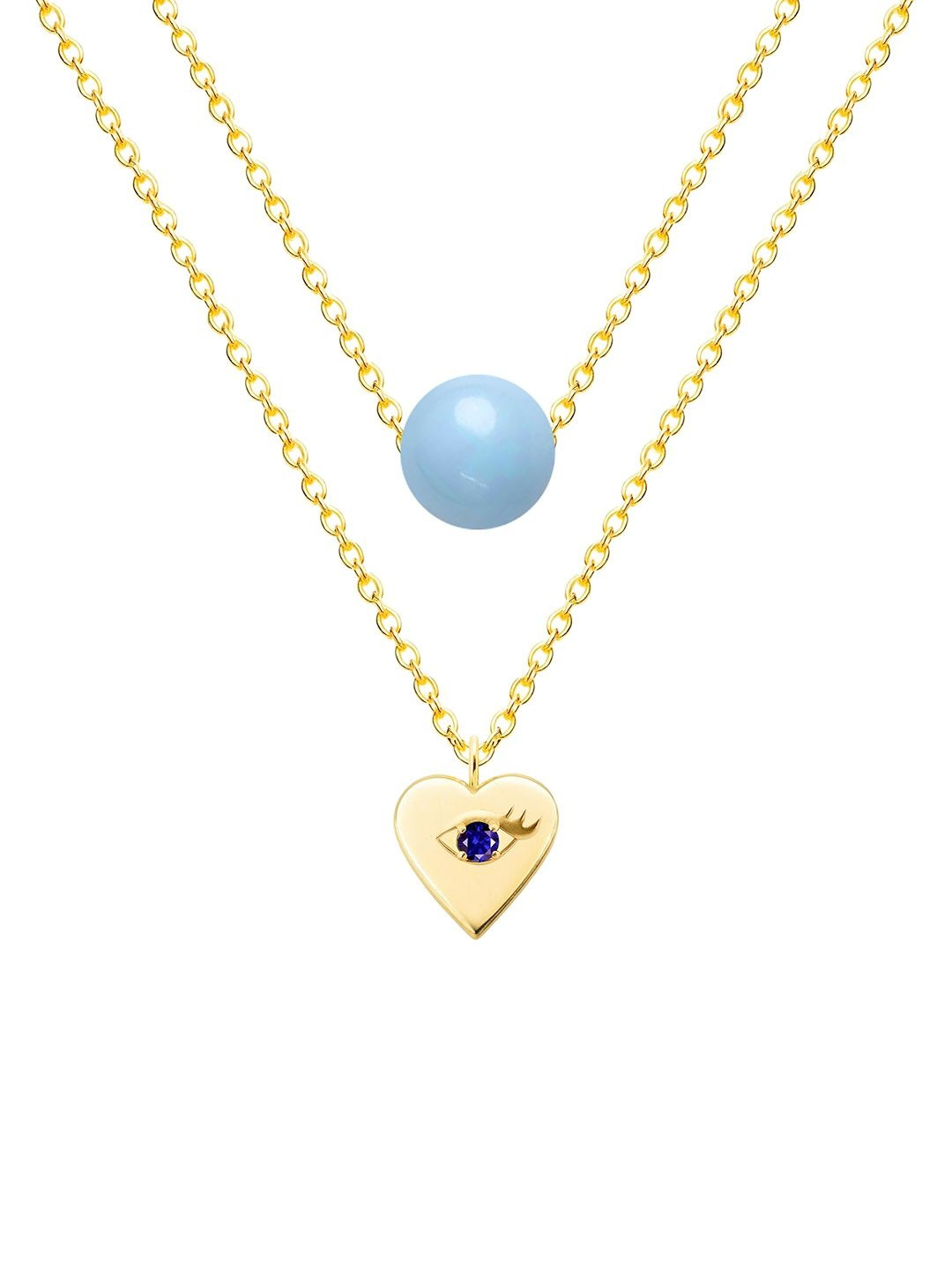 MINUTIAE Gold-Plated Pearls Beaded And Artificial Stones Studded Layered Necklace