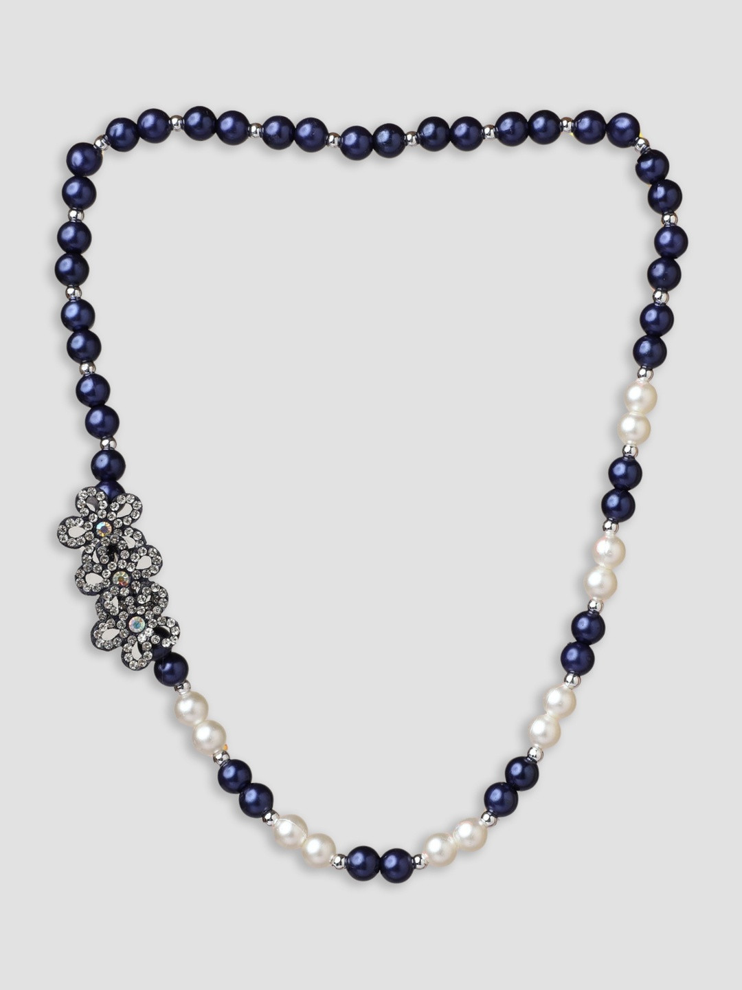 COCO CANDY Girls Stone Studded & Pearls Beaded Floral Design Jewellery Set