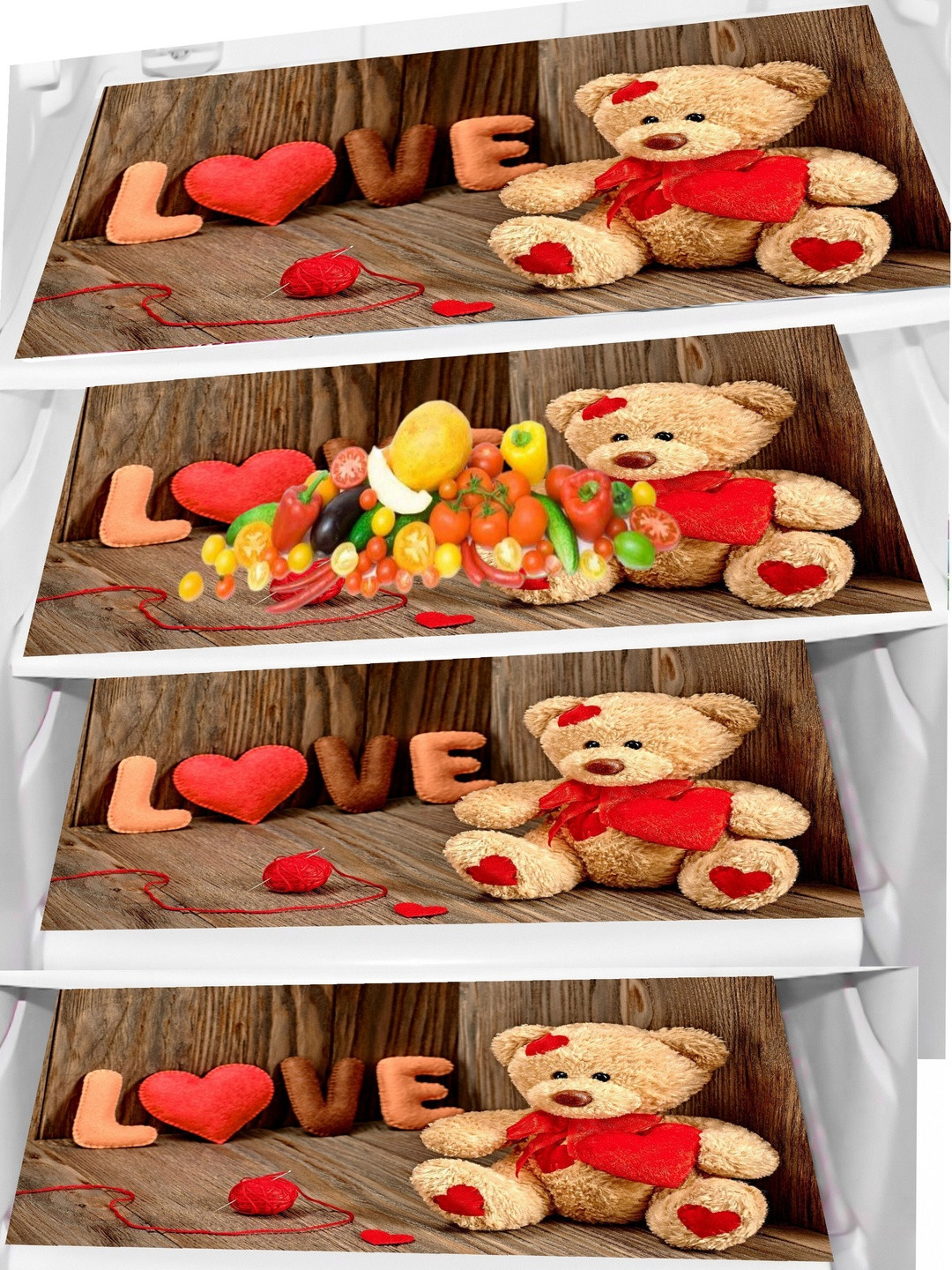 Cread Craft Pack of 4 Printed Refrigerator Mat