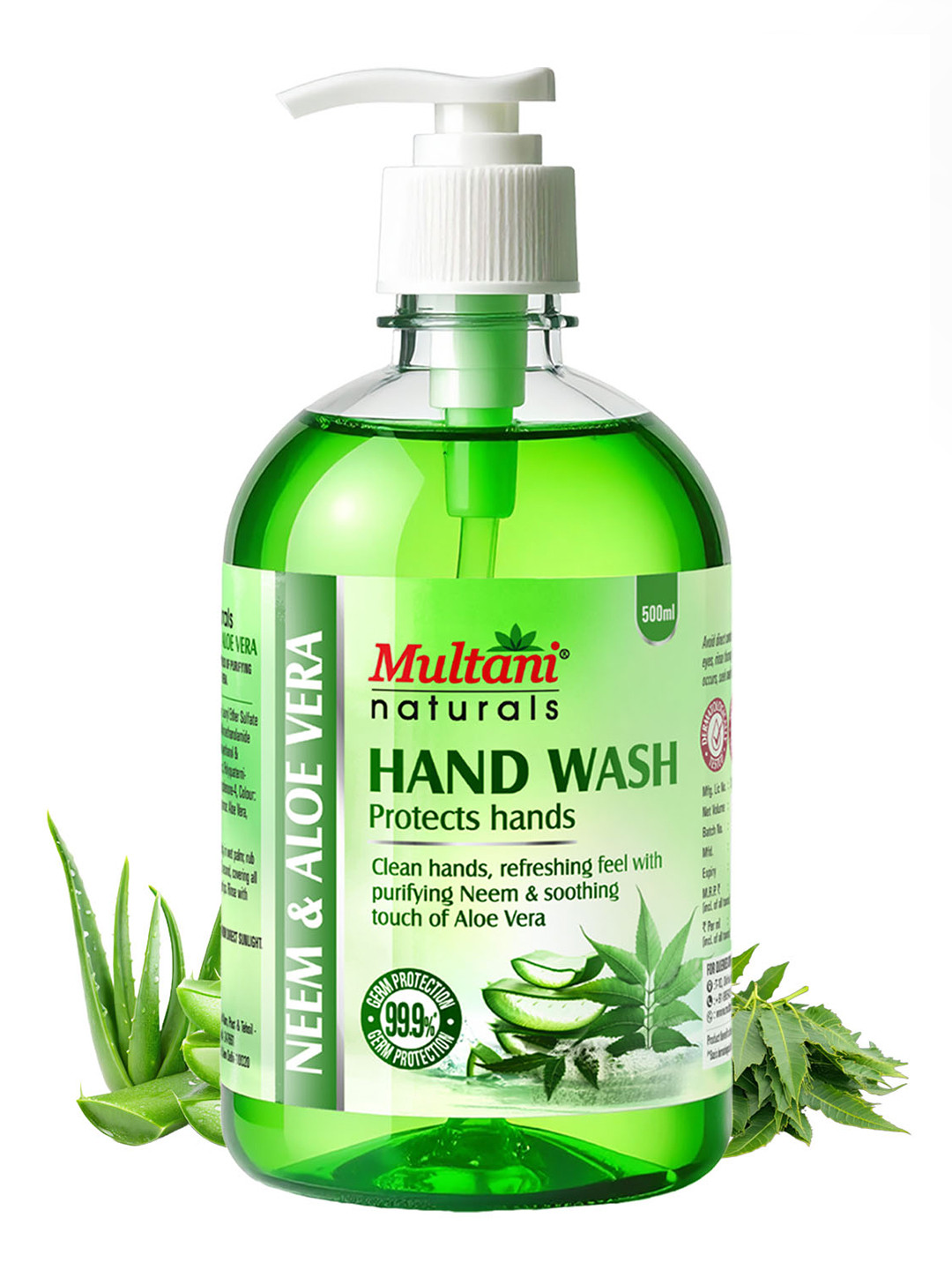 Multani Naturals Hand Wash Neem & Aloe Vera -500 ml