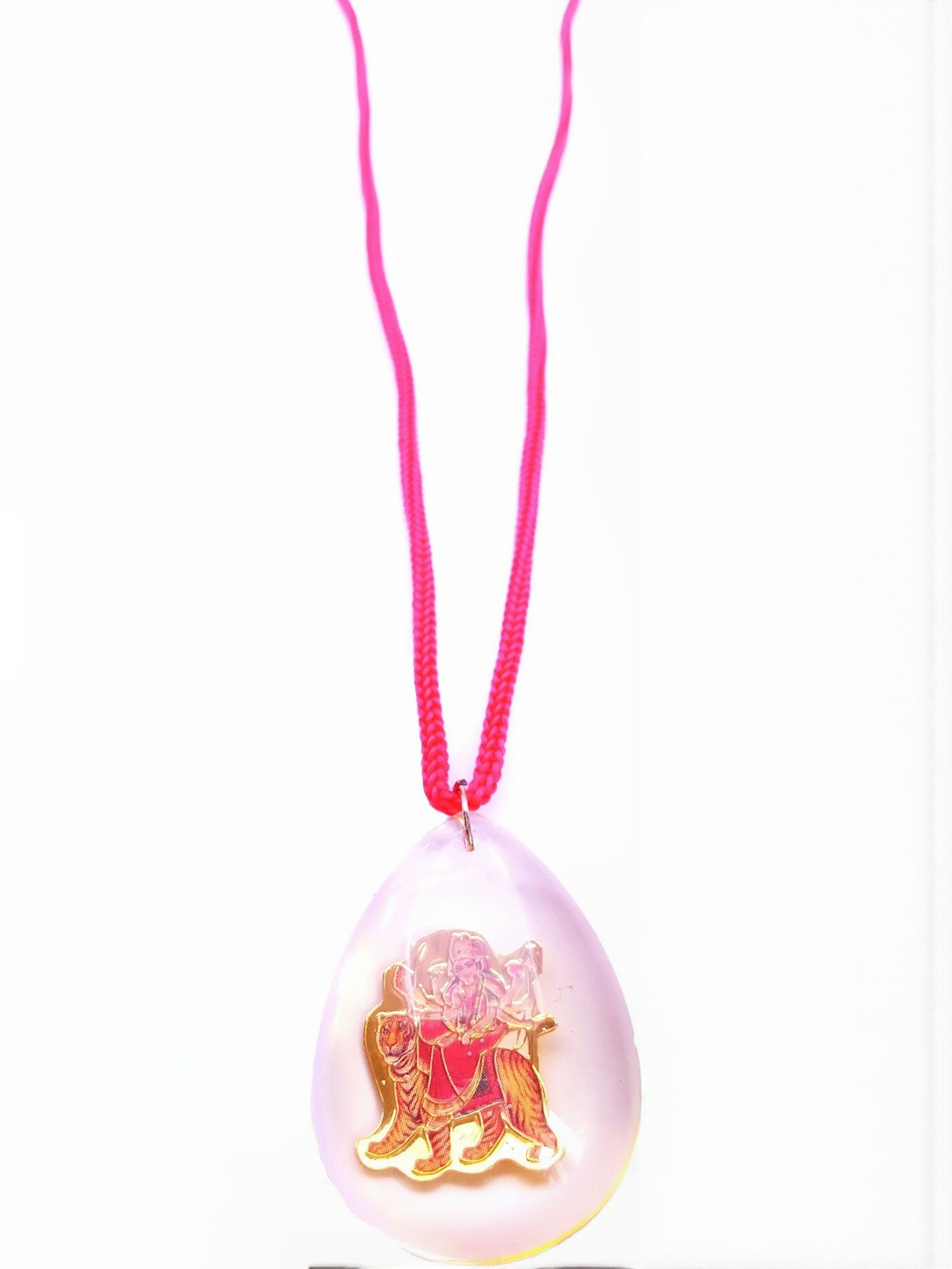 RAVIOUR LIFESTYLE Unisex Durga Sherawali Mata Crystal Pendant