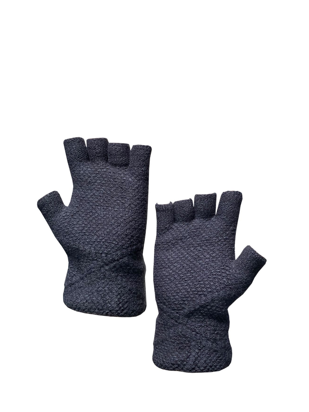 Moda Rapido Women Textured Woolen Fingerless Gloves