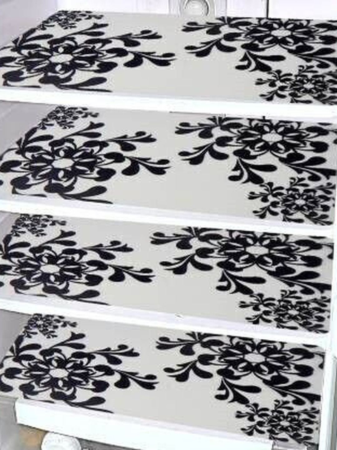 Cread Craft Black 4 Piece Printed Fridge Organisers