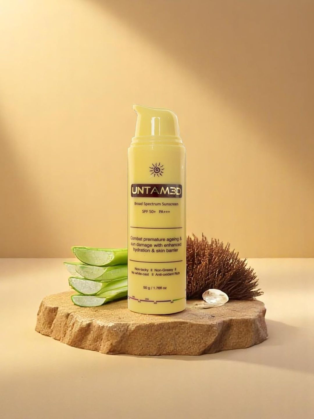 UNTAM3D Broad Spectrum Sunscreen SPF 50 PA+++ Hydrating & Lightweight - 50 g