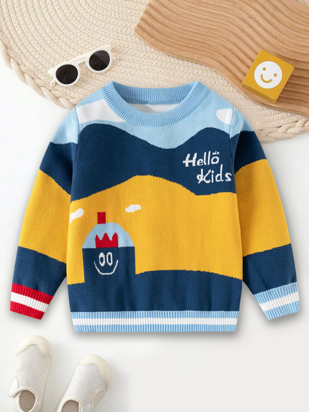 YK Boys Colourblocked Sweater Pullover