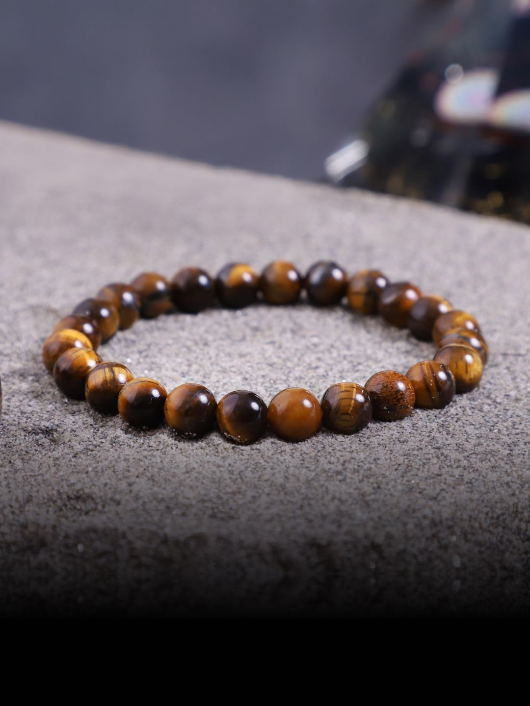 Astroyogi Unisex Tiger Eye Stones Beaded Bracelet