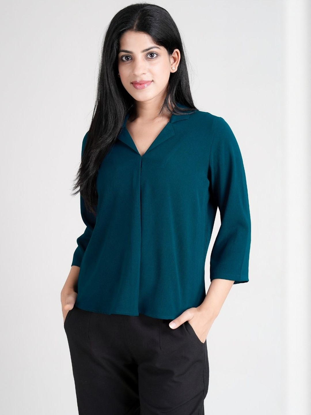 FLURR Women Textured Shirt-Style Top