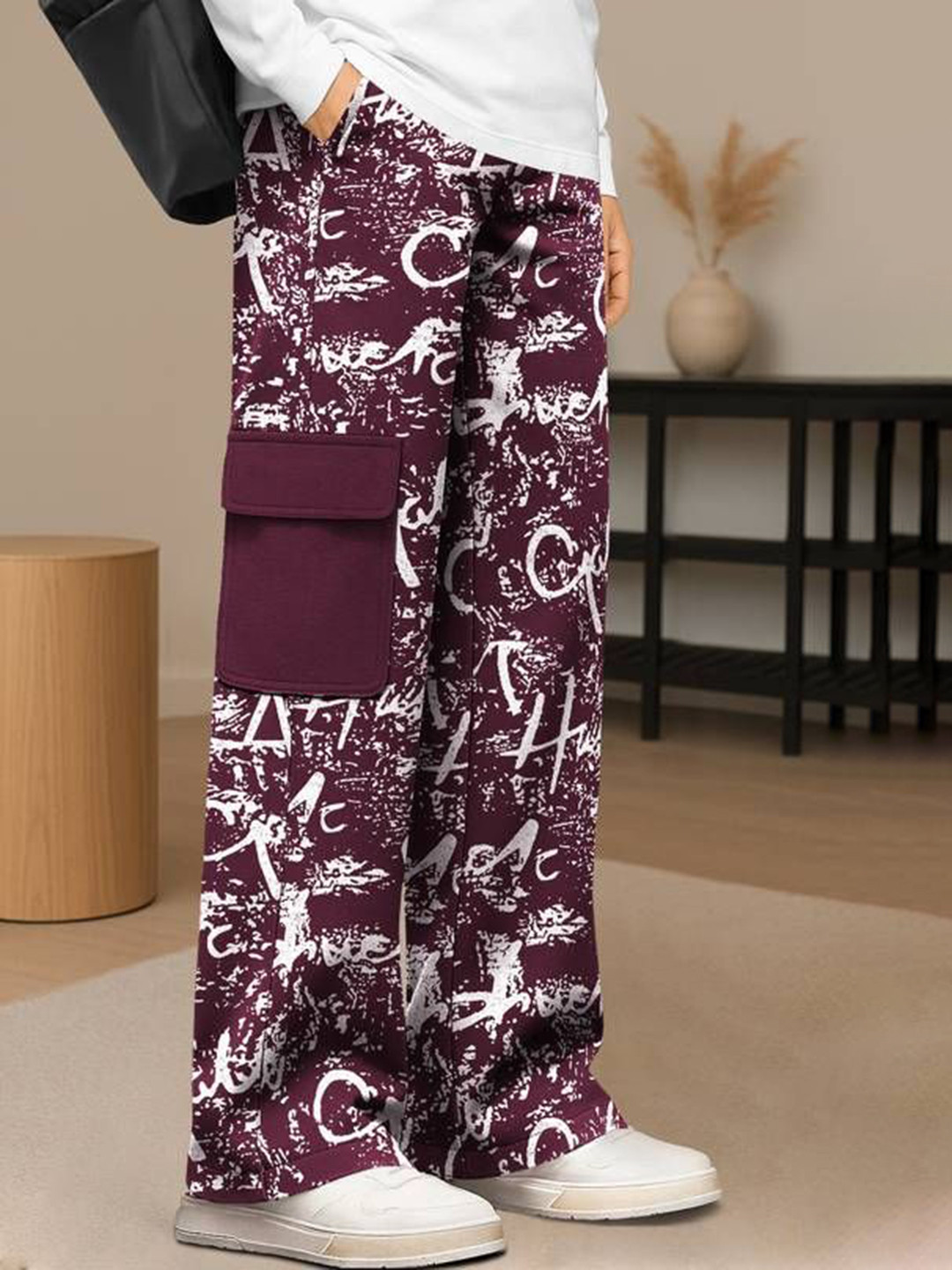 TRIPR Men Printed Baggy Cargo Track Pants