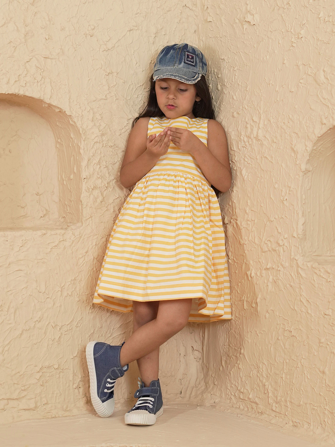 Puddle Fashion Girls Striped A-Line Dress