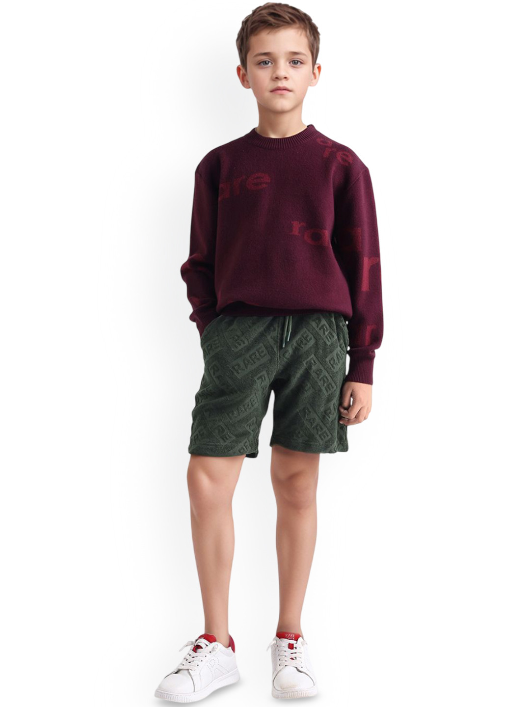 RARE ONES Boys Regular Fit Mid-Rise Pure Cotton Shorts