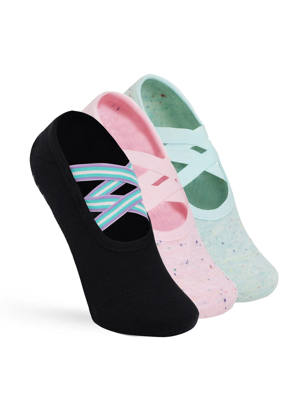 Mint & Oak Women Pack Of 3 Criss Cross Ankle Length Socks