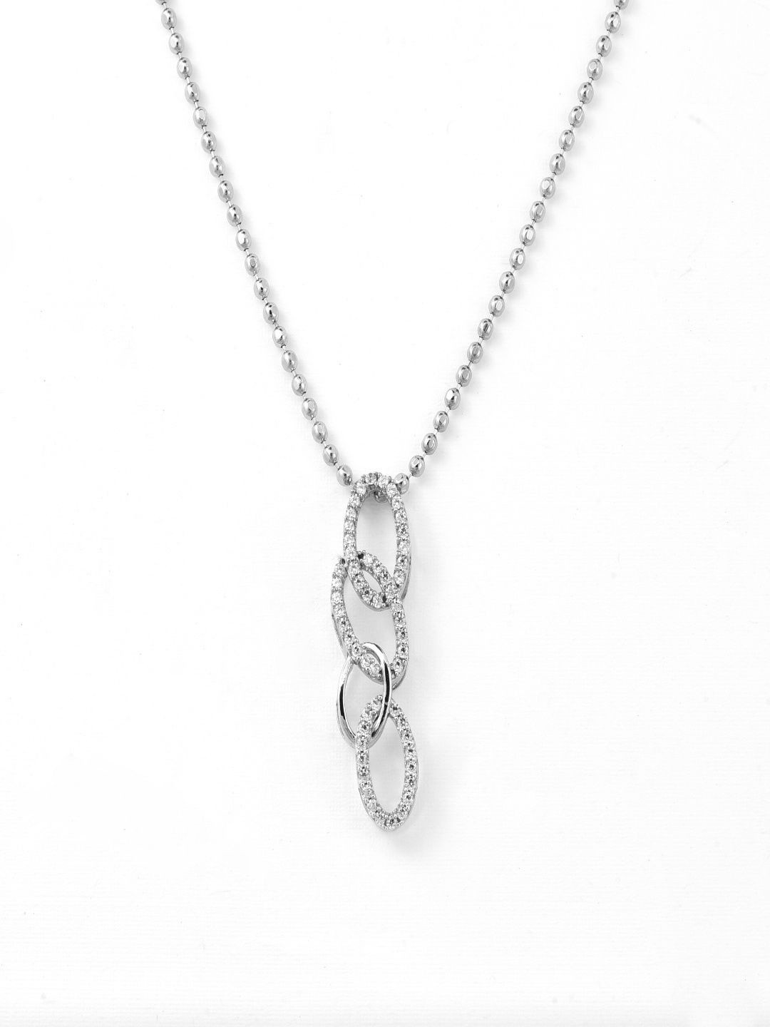 Woman 925 Sterling Silver Cascade Necklace Set