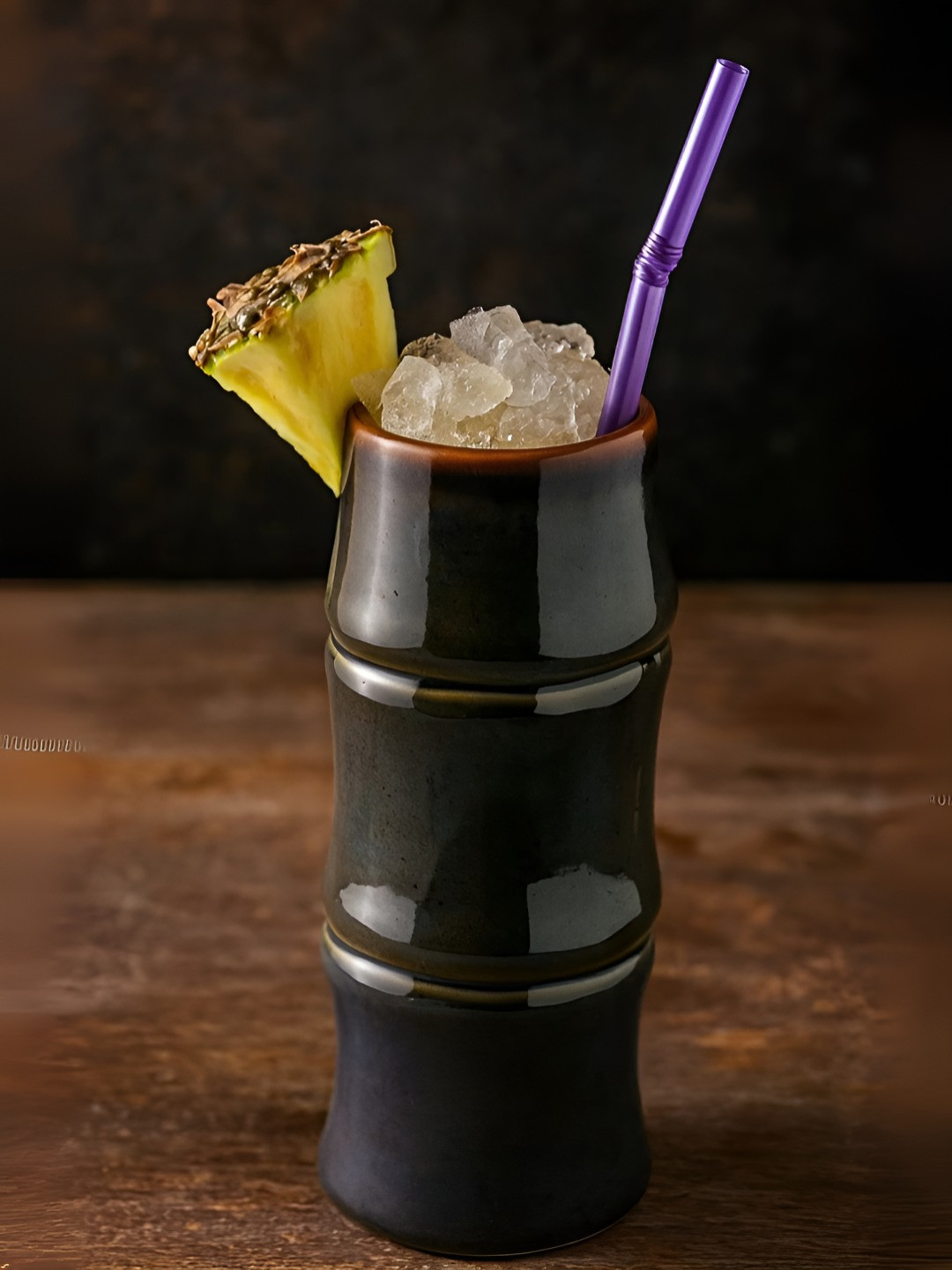 SMOKEY COCKTAIL Black & Brown 2 Pieces Stoneware Cocktail Glasses