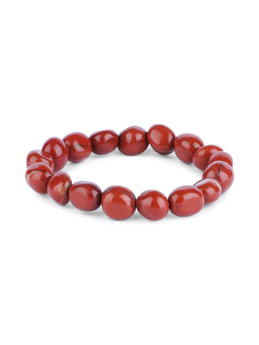 ARE Crystals Beaded Red Jasper Tumbled Elasticated Bracelet
